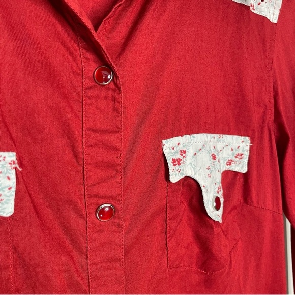 Fossil | Orange Snap Button Down Western Shirt - Picture 5 of 6